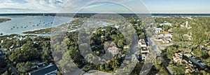 Aerial panorama of Beaufort, South Carolina,