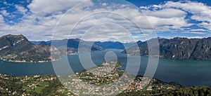 Aerial panorama of Bellagio and Lake Como