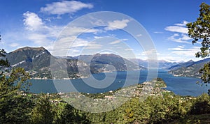 Aerial panorama of Bellagio and Lake Como