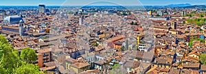 Aerial panorama of Brescia from Cidneo Hill, Italy photo