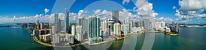 Aerial panorama Brickell Miami FL bayfront image