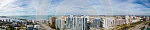 Aerial panorama buildings at Downtown Sarasota Florida USA