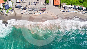 Aerial panorama of the Canggu beach , Bali, Indonesia