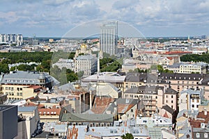 Aerial panorama of central Riga