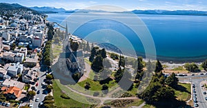 Aerial panorama of the city of Bariloche