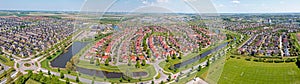 Aerial panorama from the city Dronten in Flevoland the Netherlands