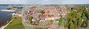 Aerial panorama from the city Harderwijk at the Veluwemeer in the Netherlands