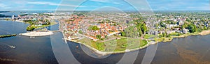 Aerial panorama from the city Harderwijk at the Veluwemeer in the Netherlands