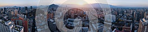 Aerial panorama of the city of Santiago de Chile