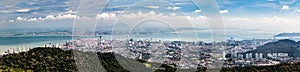 Aerial panorama cityscape of Georgetown, capital of Penang state