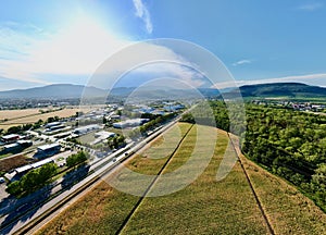 Aerial Panorama of Daweid Cornfields: Contested Transition from Agriculture to Activity Zone in Soultz-Haut-Rhin, 2023 Summer