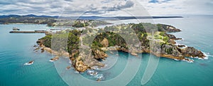 Aerial panorama of the Eden lookout, NSW, Australia.