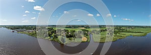 Aerial panorama from the famous village Giethoorn in Overijssel the Netherlands