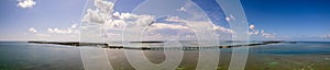 Aerial panorama Florida Keys bridge landscape