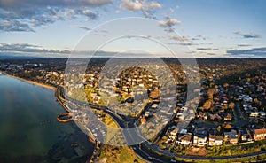 Aerial panorama of Frankston coastline