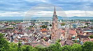 Aerial panorama of Freiburg, Germany photo