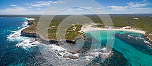 Aerial panorama of Hanson bay ans South West River. Kangaroo Isl