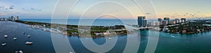 Aerial panorama Haulover Park and Bal Harbour Florida