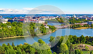 Aerial panorama of Helsinki, Finland photo