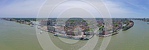 Aerial panorama from the historical city Dordrecht in Zuid Holland the Netherlands photo