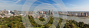 Aerial panorama image of Rotterdam