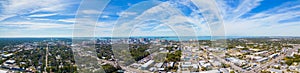 Aerial panorama industrial district and Downtown Sarasota Florida