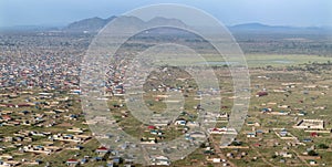 Aerial panorama of Juba, South Sudan