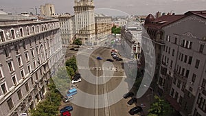 Aerial panorama of Kharkov city from above