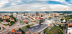 Aerial panorama of Knoxville, Tennessee skyline