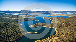 Aerial panorama of Lake Jindabyne, New South Wales, Australia