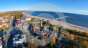 Aerial panorama landscape of Sopot city