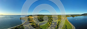 Aerial Panorama of Lummi Island, Washington.