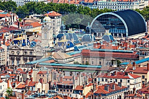 Aerial panorama of Lyon