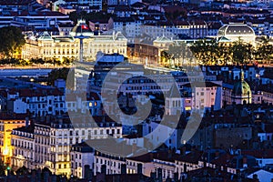 Aerial panorama of Lyon