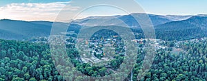 Aerial panorama of Marysville town.