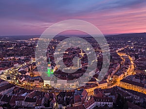 panorama of medieval Sopron with fire tower photo