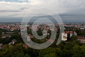Aerial panorama overview of Vicenza, Italy photo