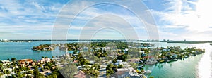 Aerial panorama photo luxury homes in Bird Key Sarasota Florida USA photo