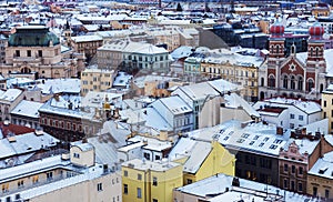 Aerial panorama of Pilsen