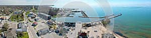Aerial panorama of Port Dover, Canada by the lake