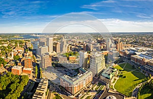 Aerial panorama of Providence, Rhode Island