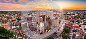 Aerial panorama of Providence, Rhode Island