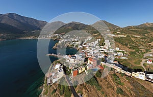 Aerial panorama of resort village Bali. Crete, Greece