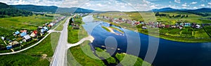 Aerial panorama of the river of Belaya