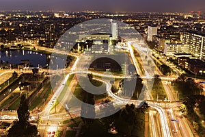 Aerial panorama of Rotterdam