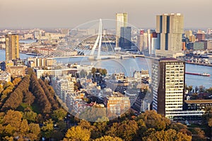 Aerial panorama of Rotterdam