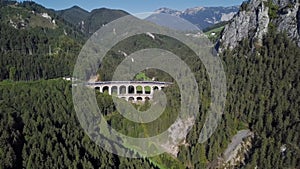 Aerial panorama of Semmering railway, Austria