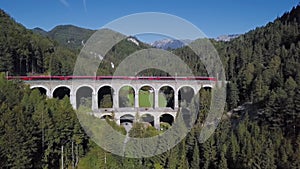 Aerial panorama of Semmering railway, Austria