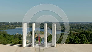 Aerial panorama shot of twelve columns de Saint-Christophe