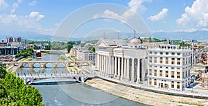 Aerial panorama of Skopje photo